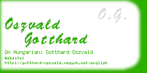 oszvald gotthard business card